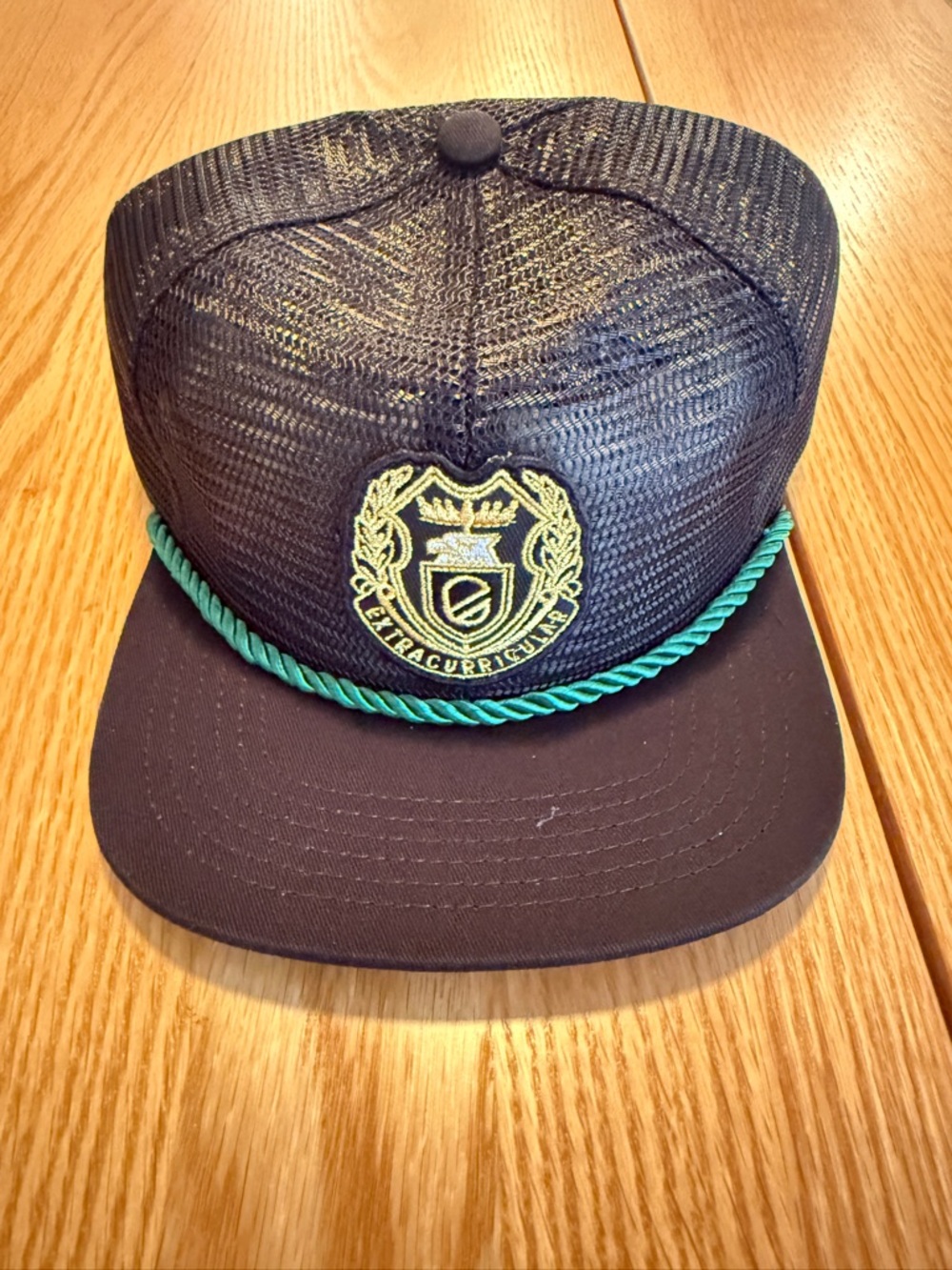 Extracurricular Los Angeles Black Mesh Snapback Hat Rope Detail